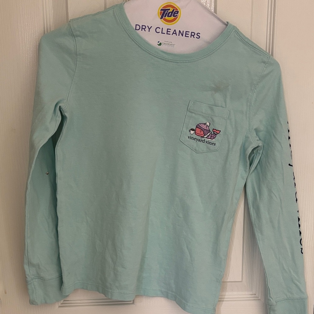 Vineyard Vines Girls Aqua Long Sleeve Tee